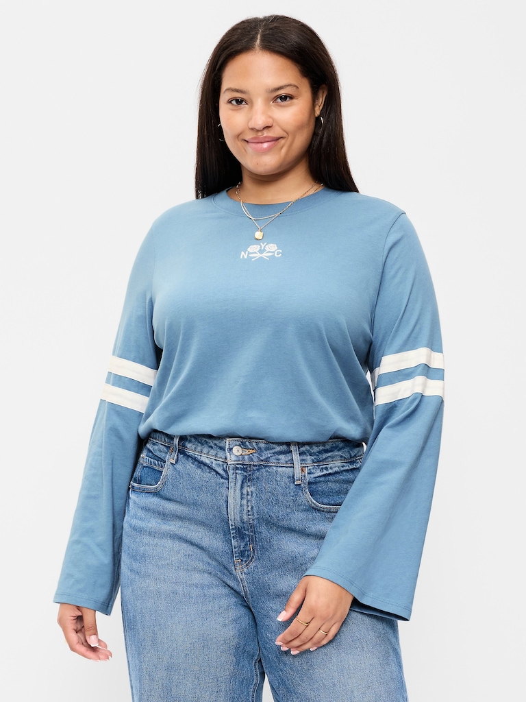 T-shirt passe-partout à imprimé à manches longues