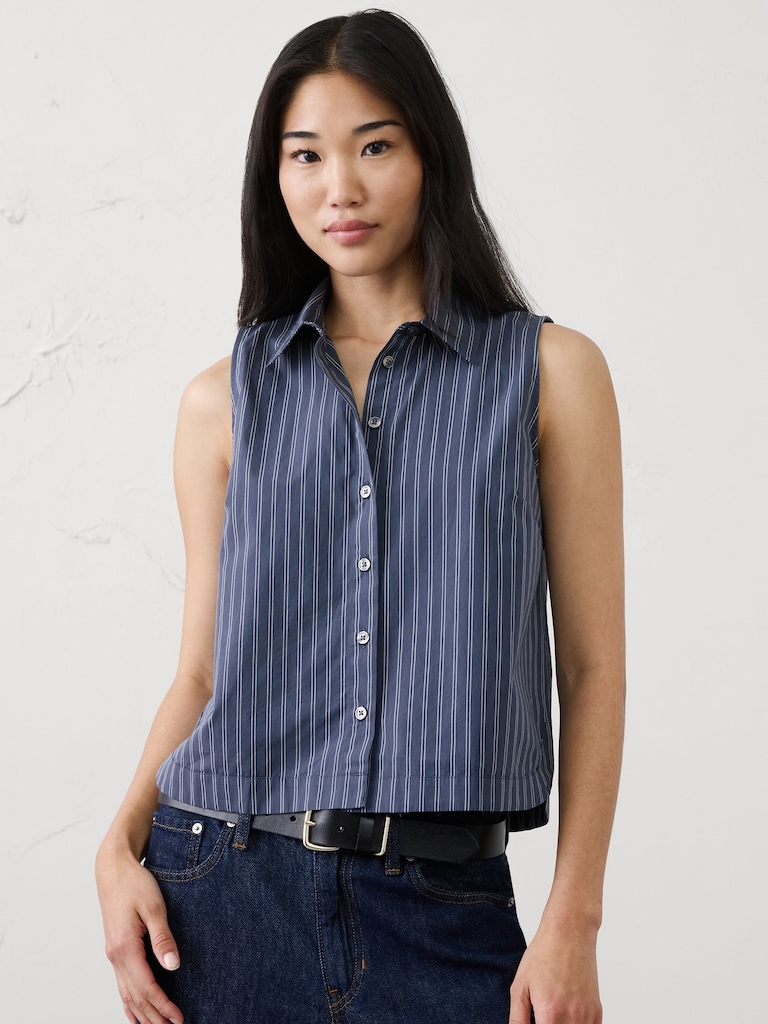 Collared Cropped Shirt