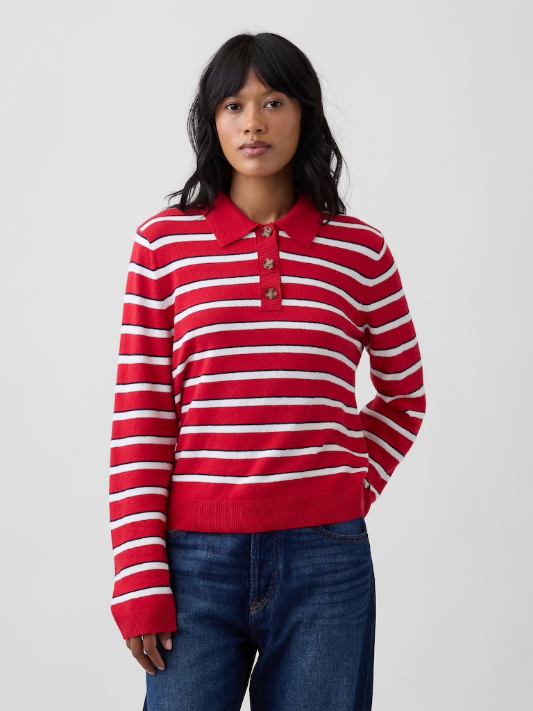 CashSoft Relaxed Polo Sweater