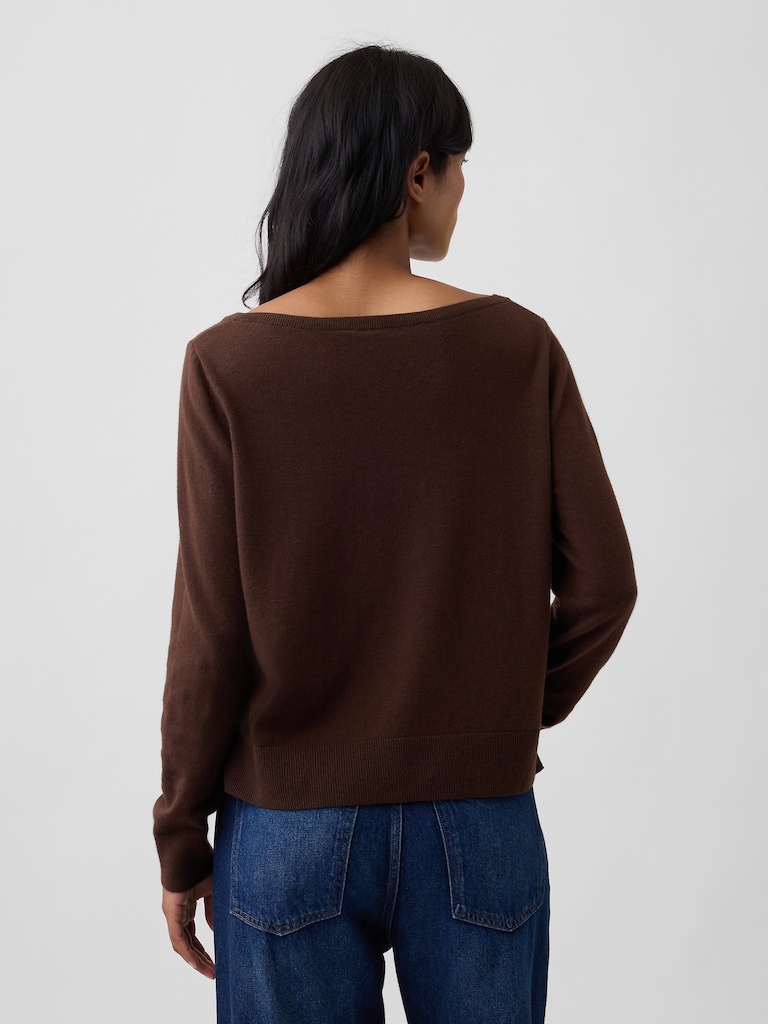 Relaxed Jersey Boatneck Sweater