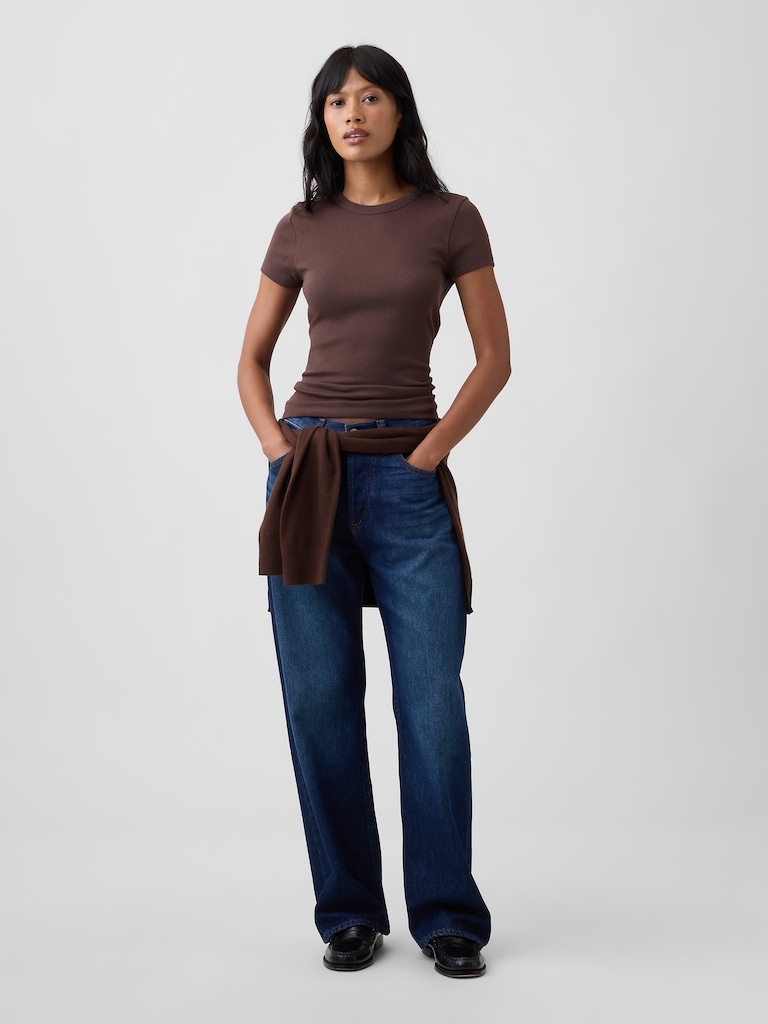 Ribbed Crewneck T-Shirt