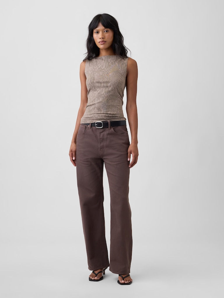 Sleeveless Boatneck Tank Top