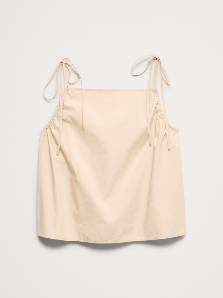 Cotton Poplin Tie-Strap Tank