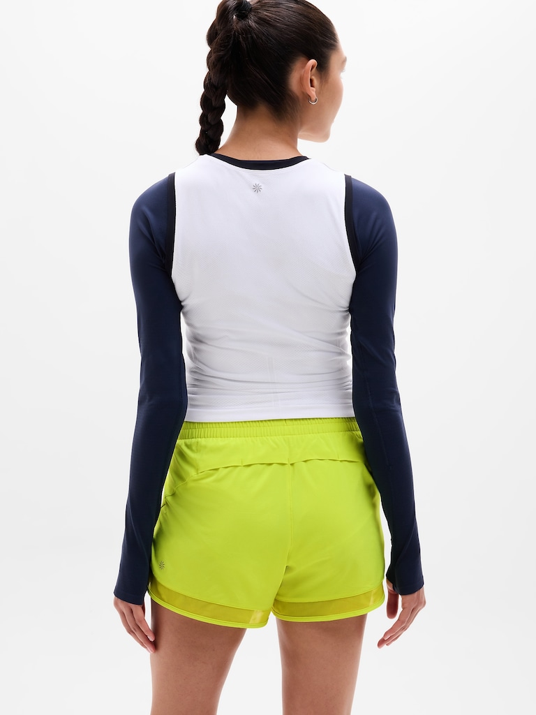 Mesh Racer Run Mid Rise 4" Short