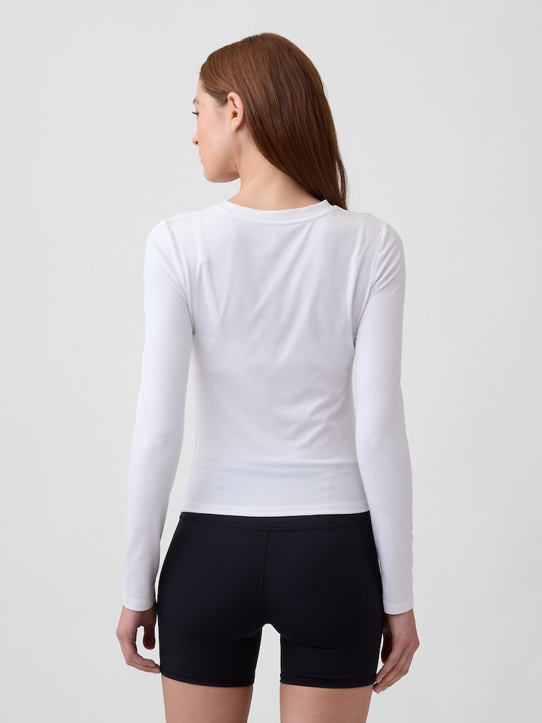 GapFit Brushed Jersey Crossover Top