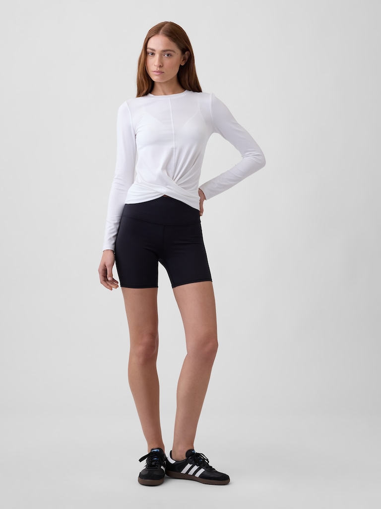 GapFit Brushed Jersey Crossover Top
