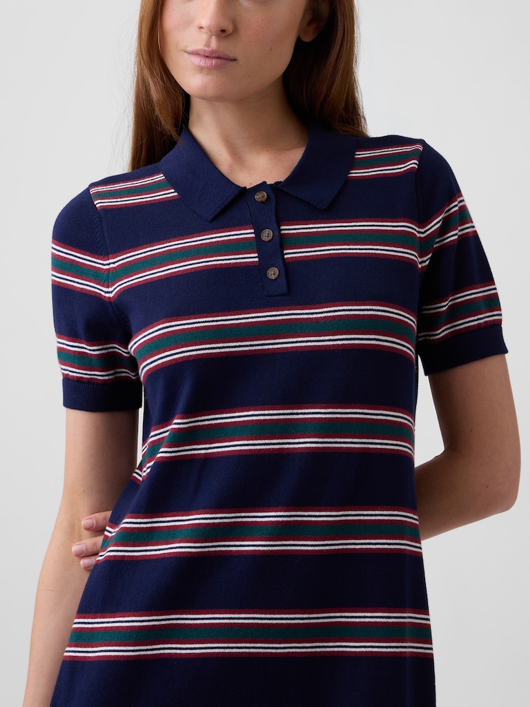Polo Sweater Mini Dress