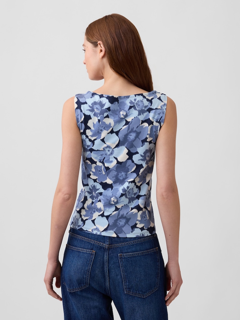 Sleeveless Boatneck Tank Top