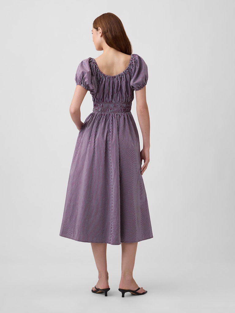 Puff Sleeve V-Neck Maxi Dress