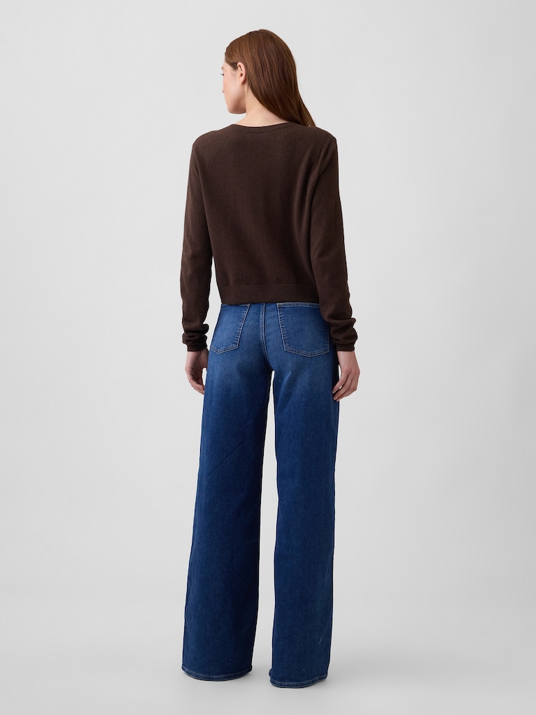 Mid Rise Wide-Leg Sweatpant Jeans