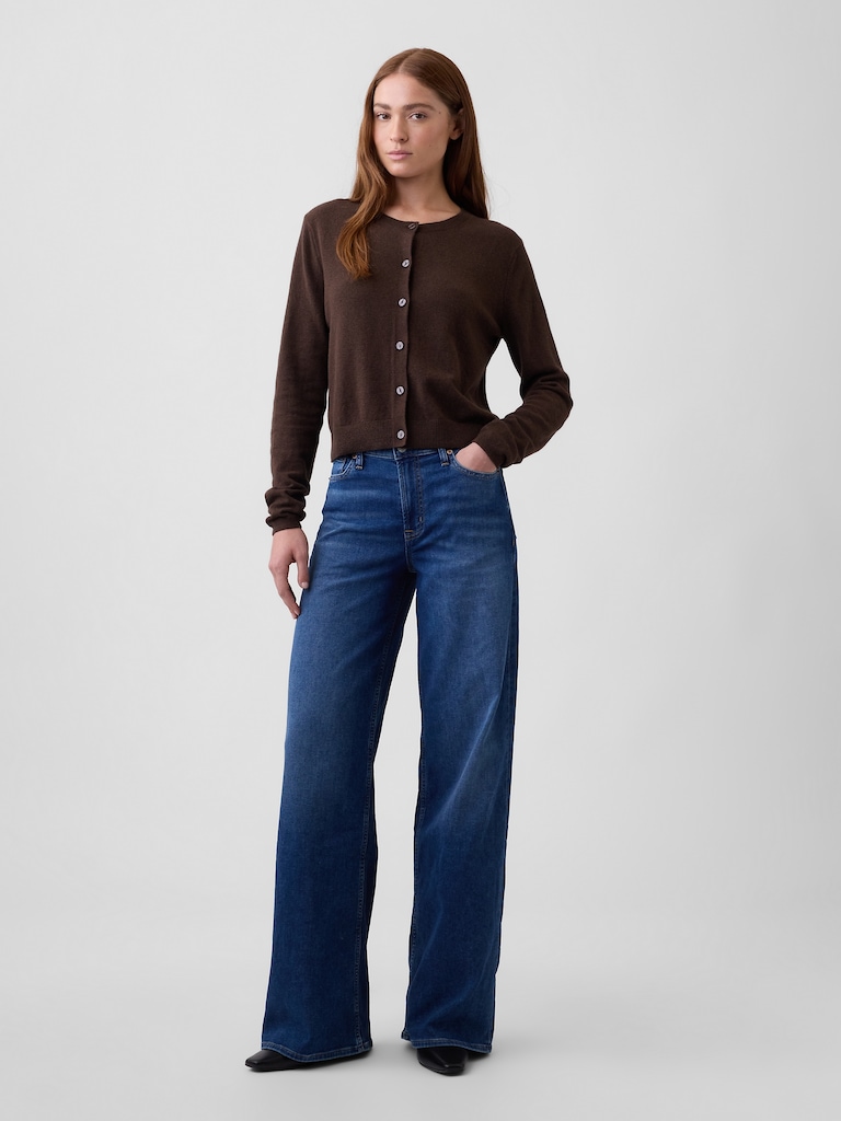 Mid Rise Wide-Leg Sweatpant Jeans
