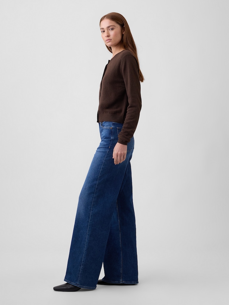 Mid Rise Wide-Leg Sweatpant Jeans