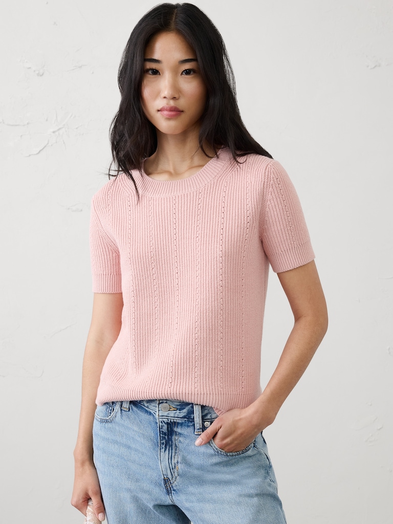 Cotton Ribbed Textured Sweater