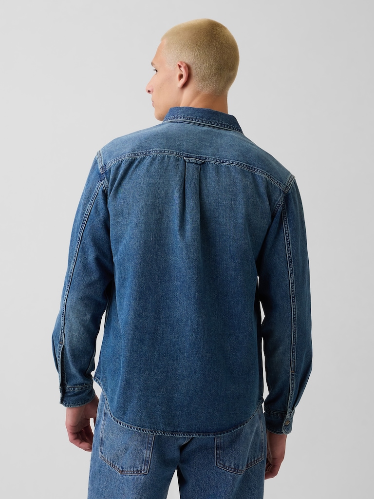 UltraSoft Denim Relaxed Utility Shirt