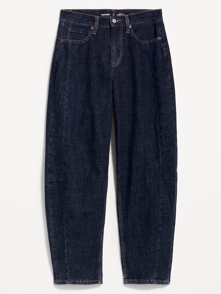 High-Waisted Barrel Ankle Jeans