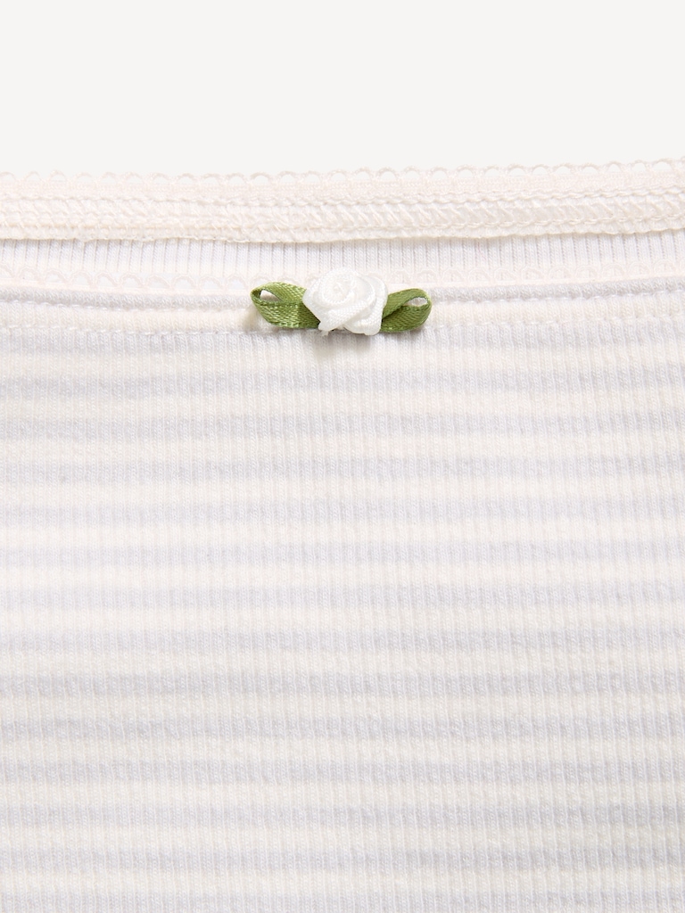 Fitted Off-Shoulder Ribbed Top for Girls