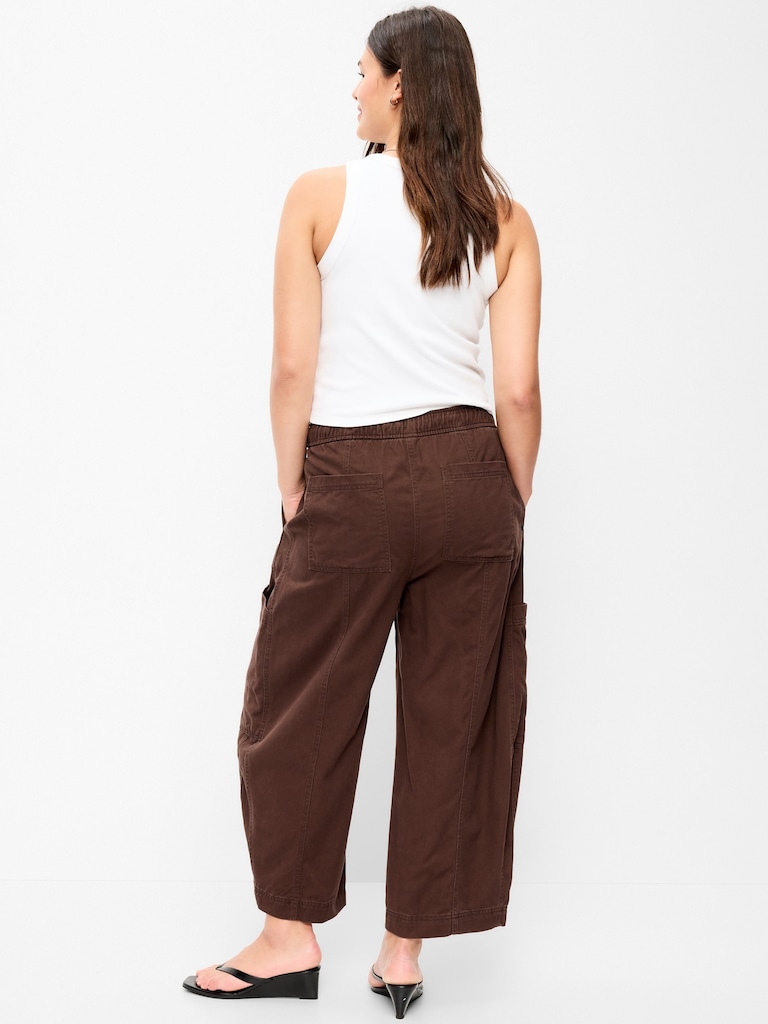 Mid-Rise Pull-On Utility Pants