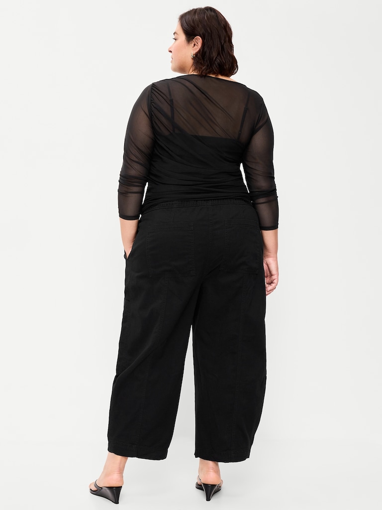 Mid-Rise Pull-On Utility Pants