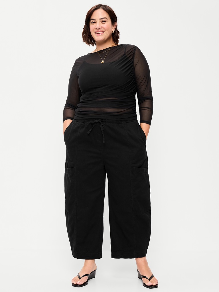 Mid-Rise Pull-On Utility Pants