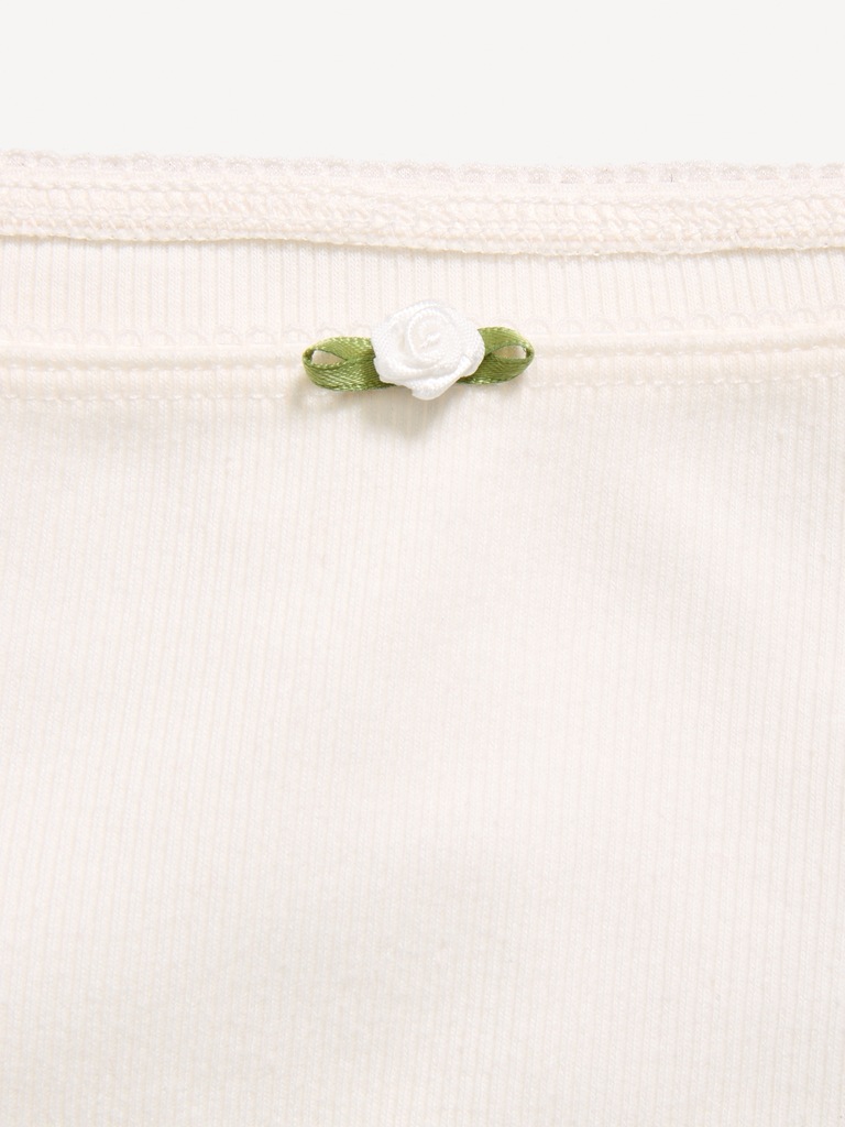 Fitted Off-Shoulder Ribbed Top for Girls