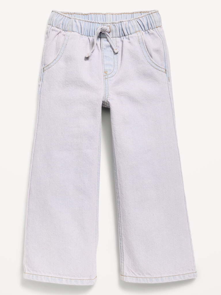 High-Waisted Baggy Wide-Leg Pull-On Jeans for Toddler Girls