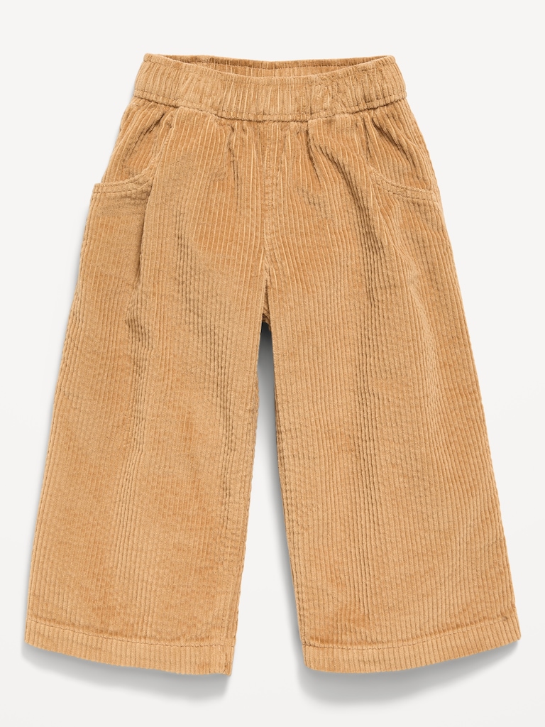Pull-On Textured Corduroy Wide-Leg Pants for Toddler Girls