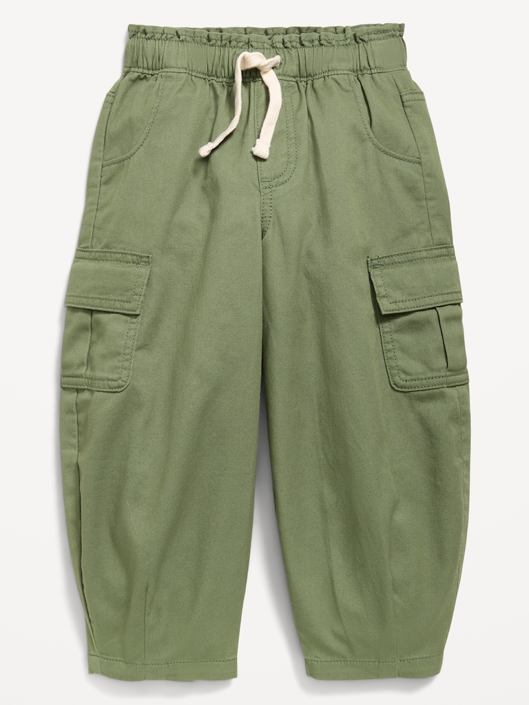 Pull-On Barrel-Leg Cargo Pants for Toddler Girls