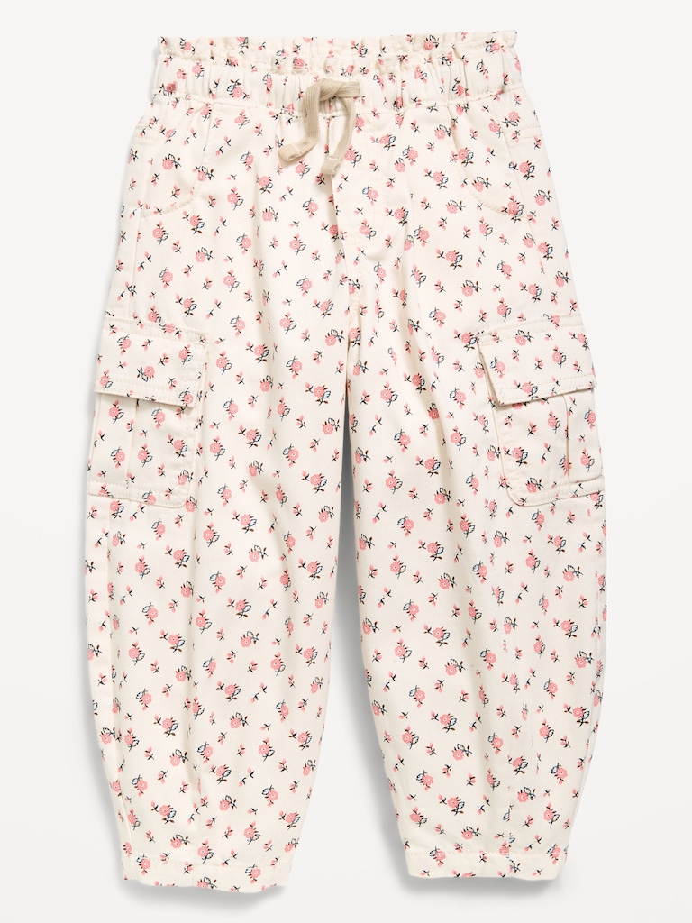 Pull-On Barrel-Leg Cargo Pants for Toddler Girls