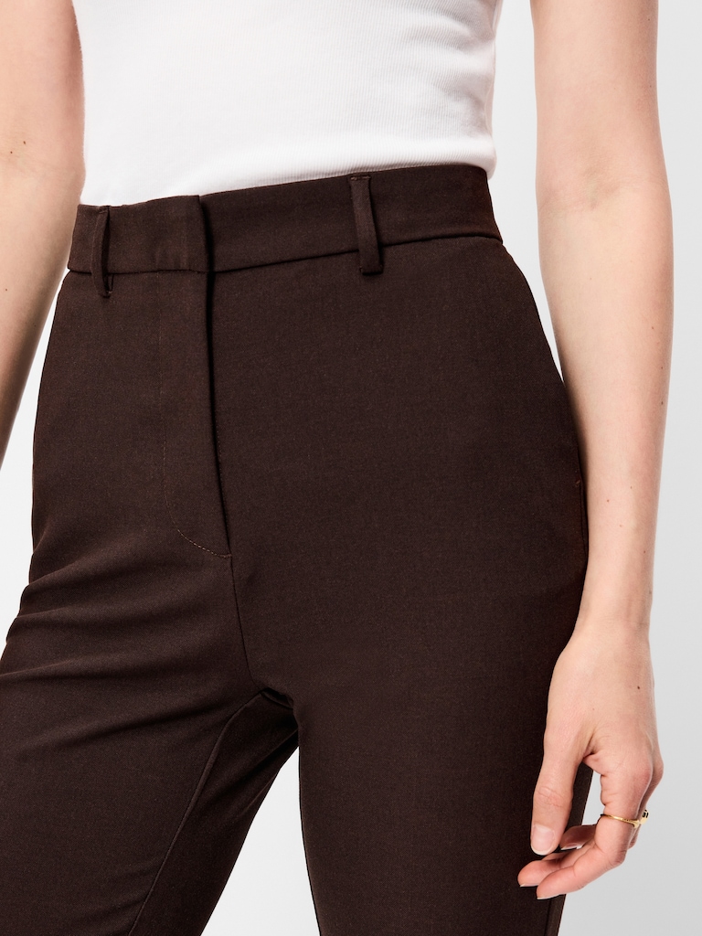 Extra High-Waisted Straight-Leg Twill Pants