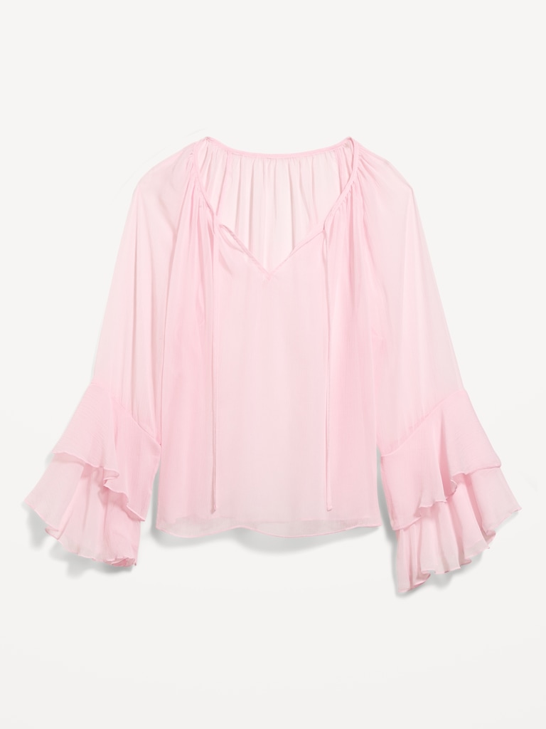 Bell-Sleeve Ruffle Top