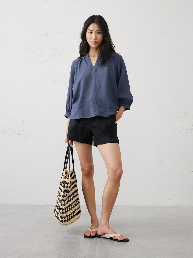 Collared Gathered Top