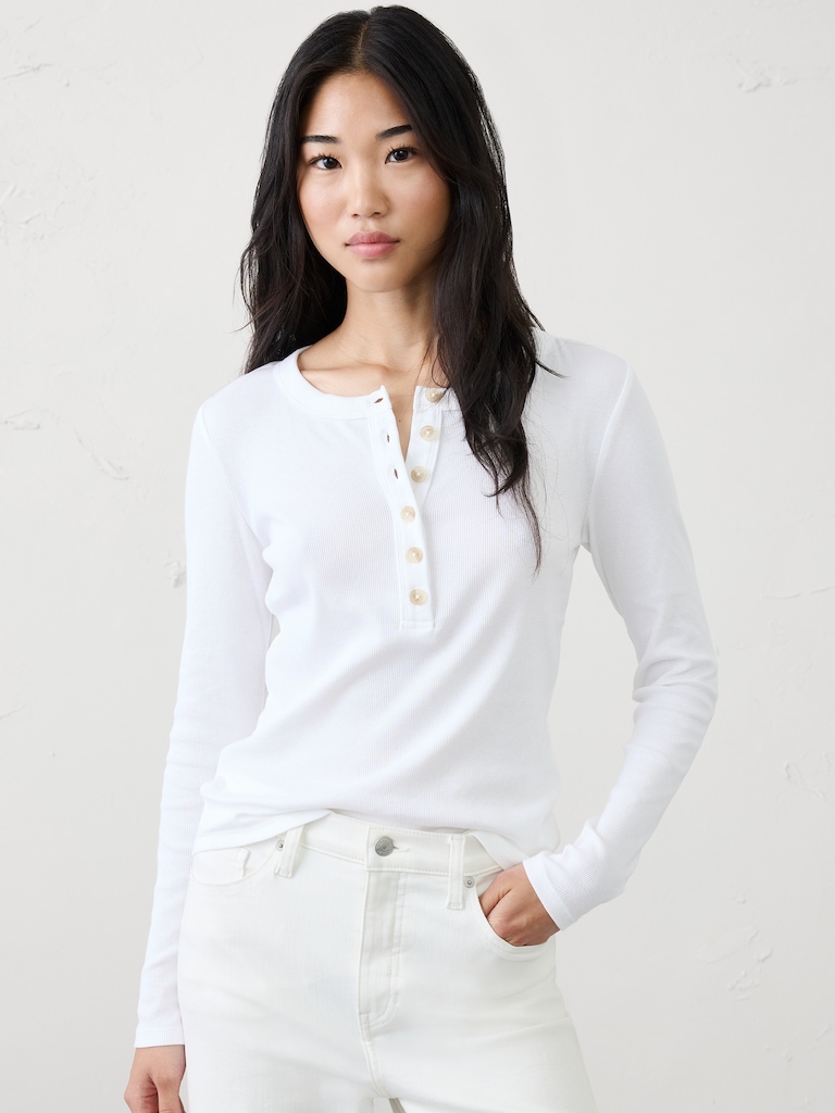 Ribbed Henley T-Shirt