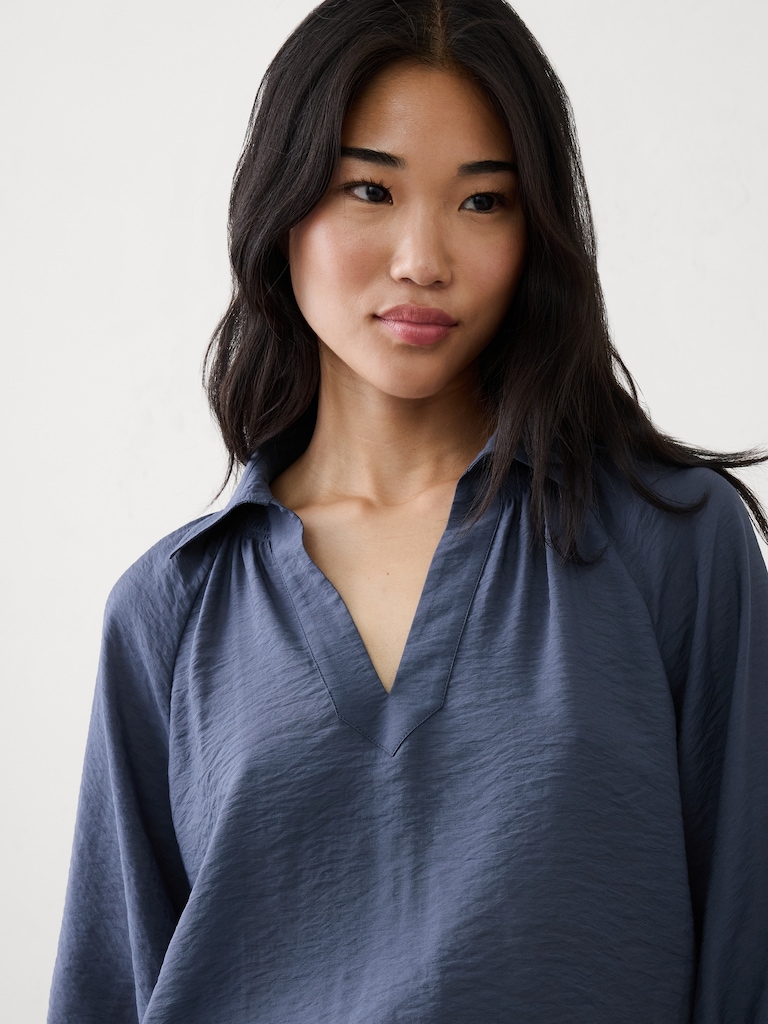 Collared Gathered Top