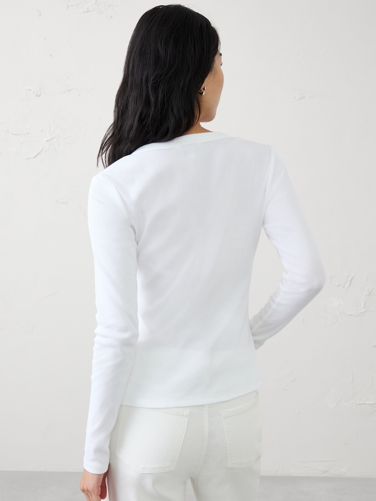 Ribbed Henley T-Shirt