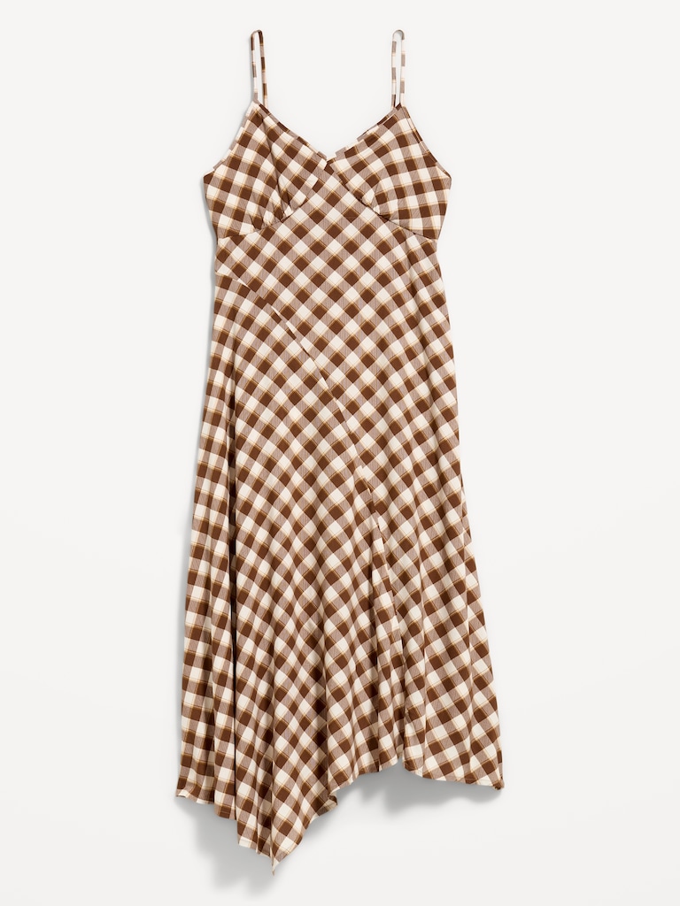 Fit & Flare Tie-Back Asymmetrical Midi Dress