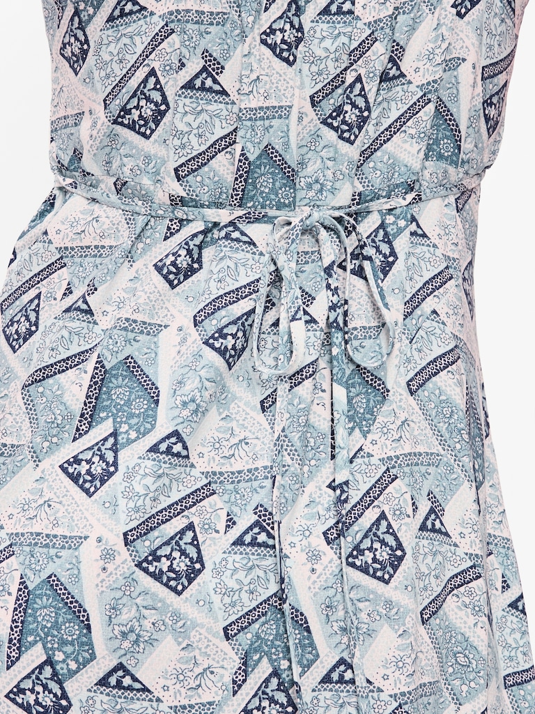 Fit & Flare Tie-Back Asymmetrical Midi Dress