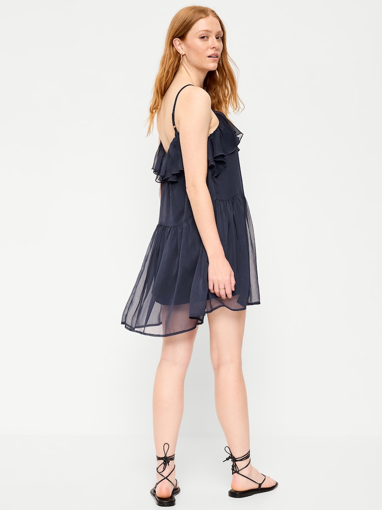 Ruffle-Front Flounce Mini Dress