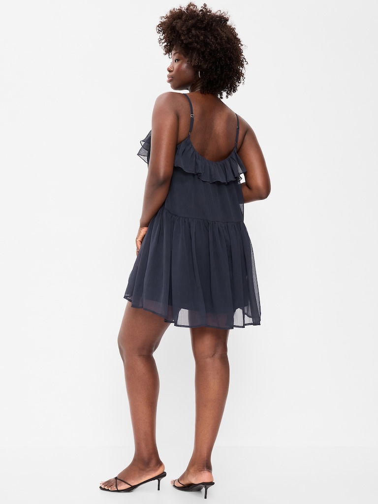 Ruffle-Front Flounce Mini Dress