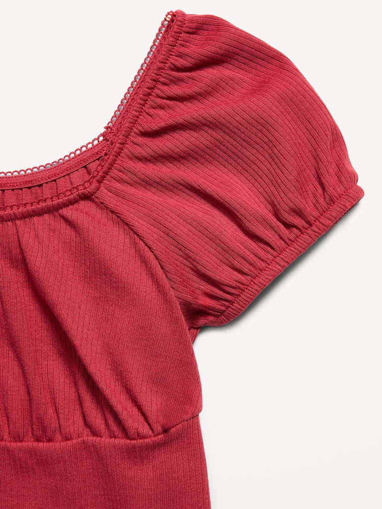 Fit and Flare Ribbed Dress for Girls