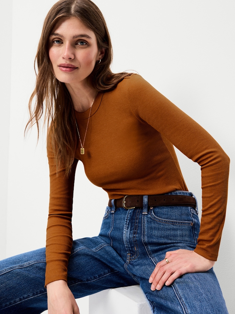 Snug Long-Sleeve Crew-Neck T-Shirt
