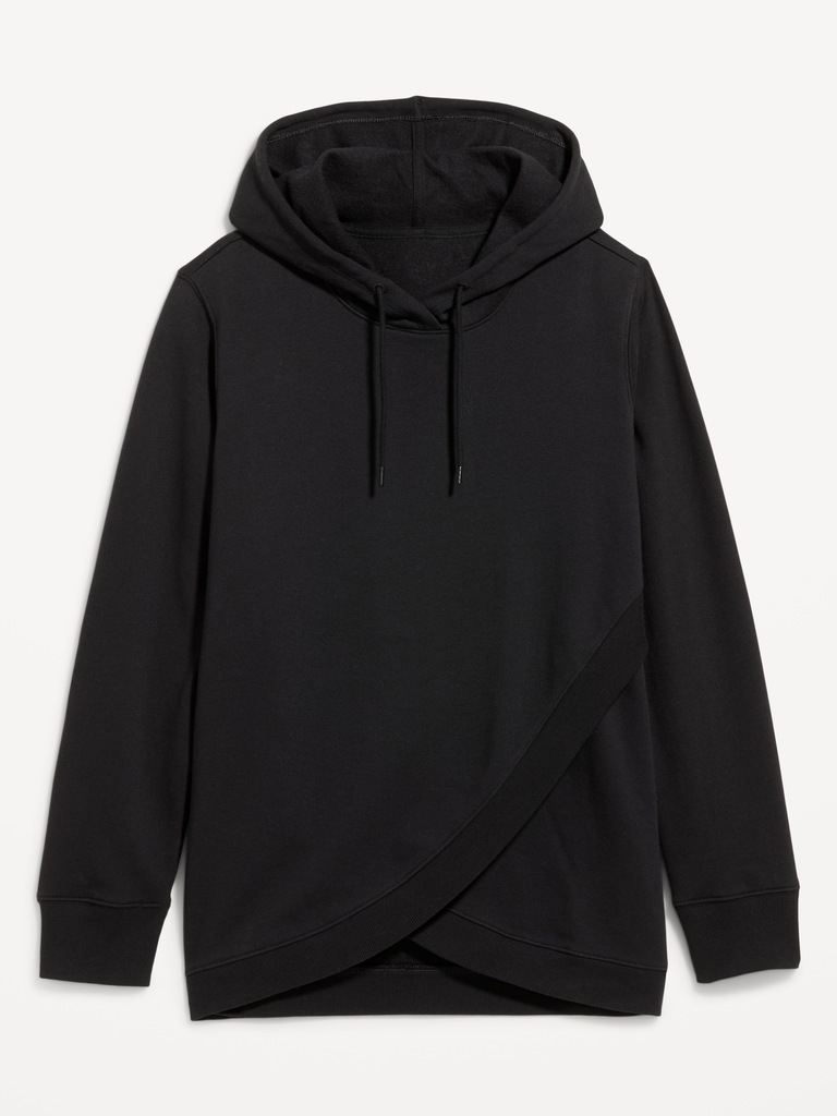 Maternity Fleece Crossover Nursing Tunic Hoodie Sweatshirt