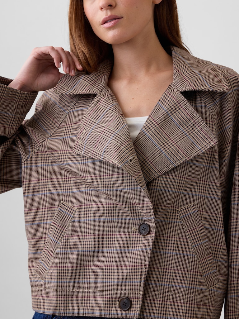 Relaxed Cropped Trench Coat