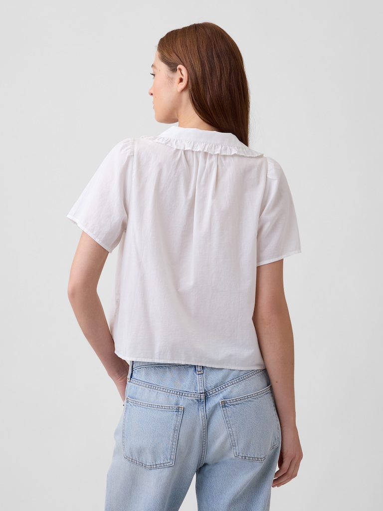Relaxed Lace-Trim Top