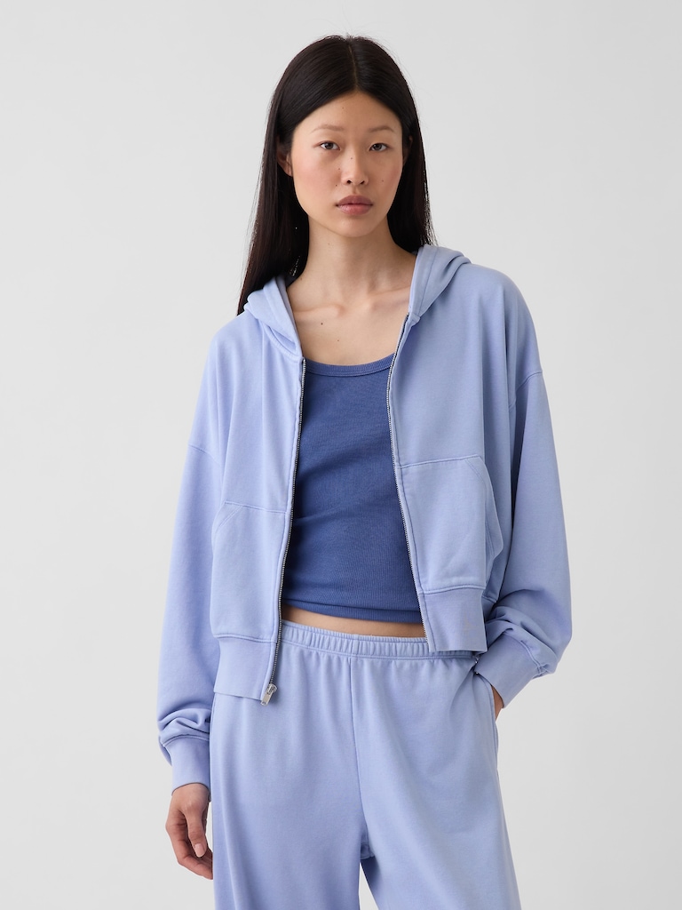 VintageSoft Terry Oversized Wedge Zip Hoodie