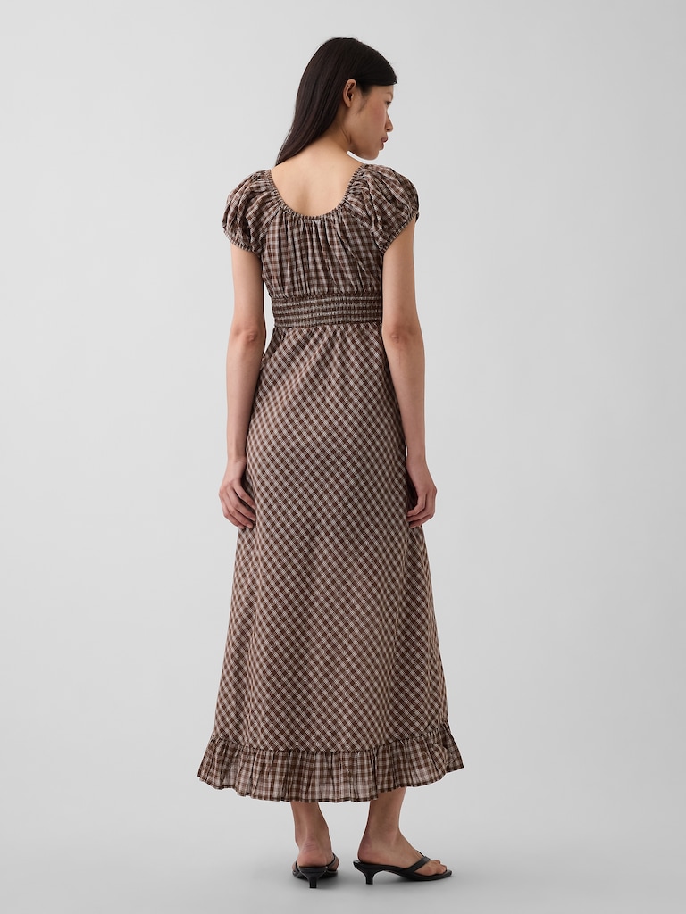 V-Neck Ruffle Hem Maxi Dress