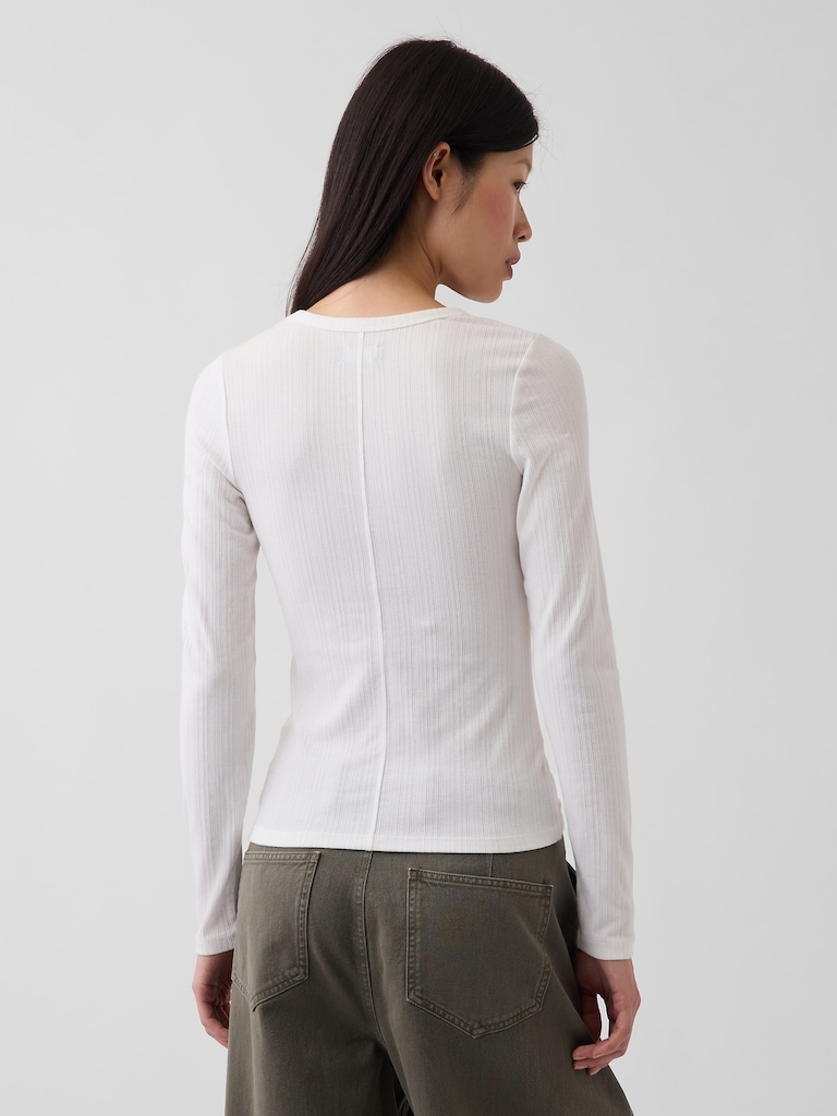 T-shirt côtelé transparent moderne