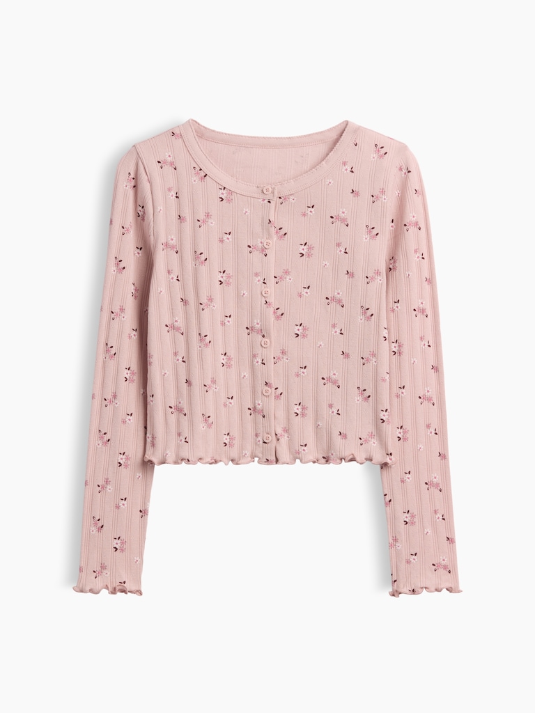 Kids Pointelle Rib Cardigan
