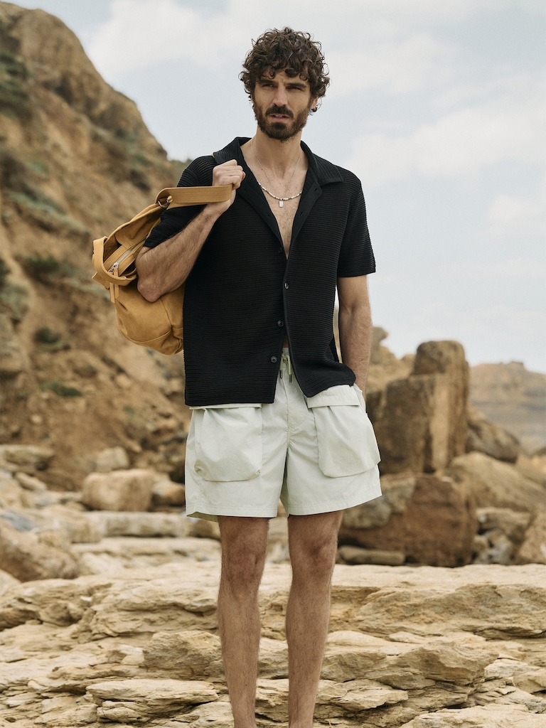 6" Nylon Multi-Pocket Pull-On Short