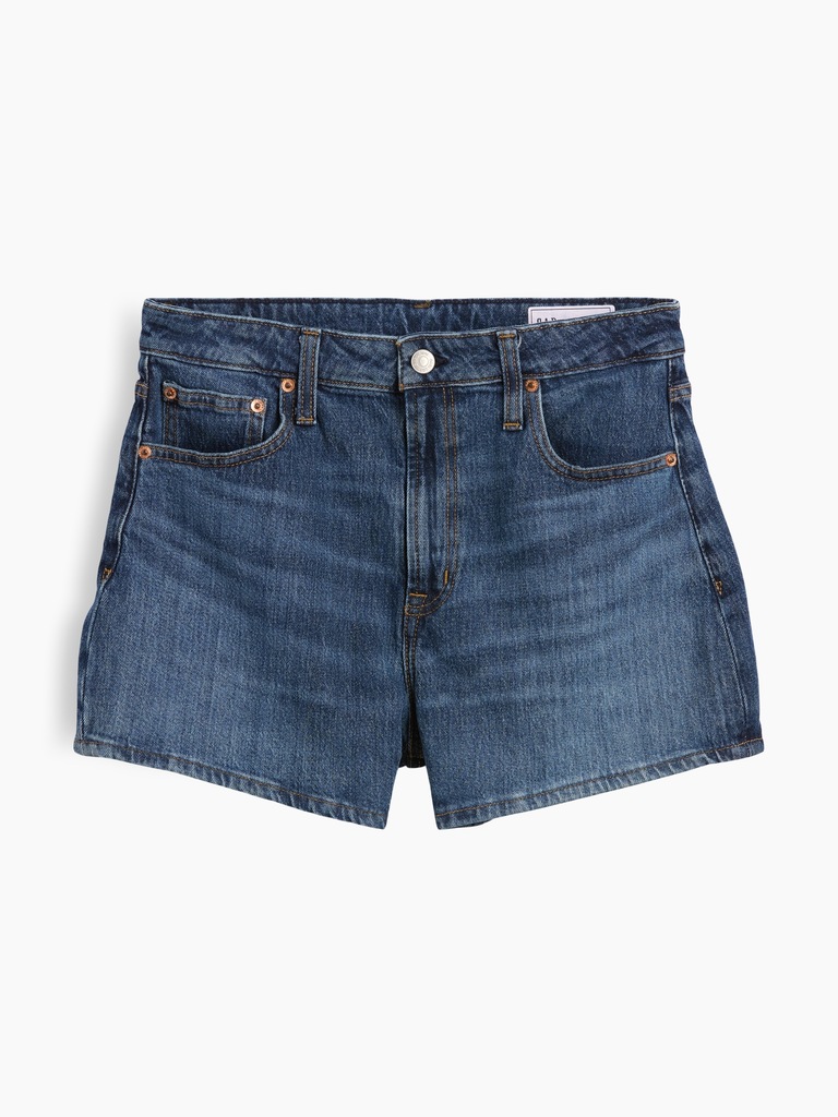 3.5" High Rise Relaxed Straight Denim Shorts