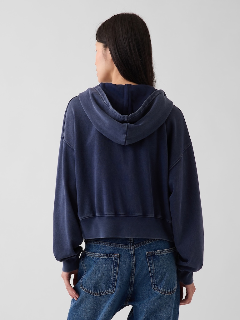 VintageSoft Terry Oversized Wedge Zip Hoodie